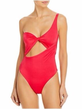 Baobab Collection Red One-Shoulder Cutout Swimsuit